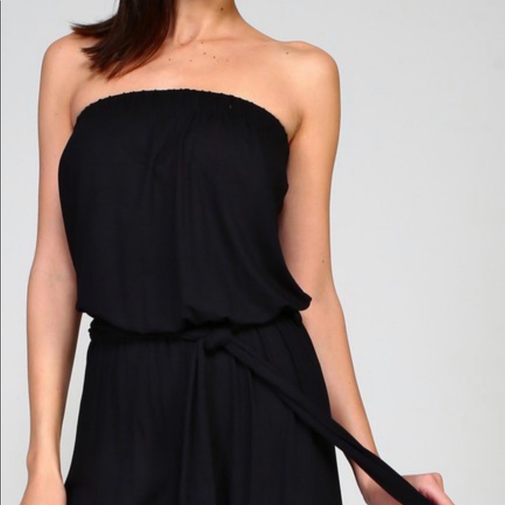 Black Belted Romper